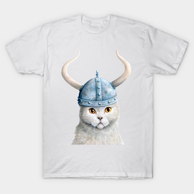 Brave, The Viking Cat T-Shirt by KatherineAppleby